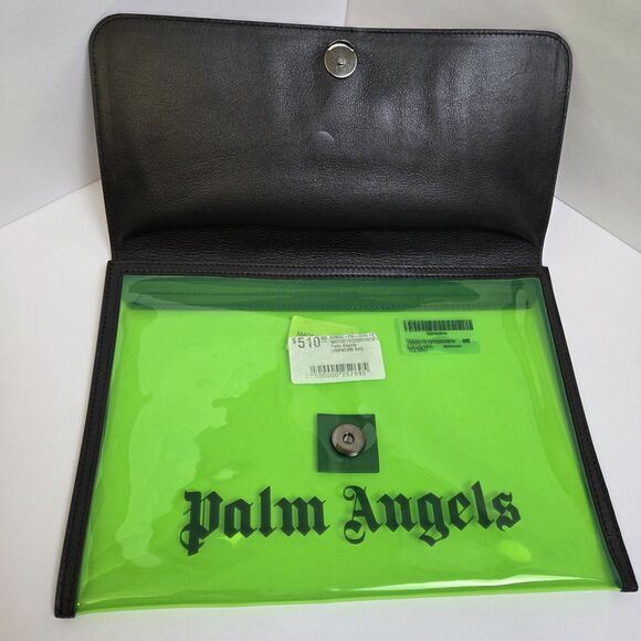 RARE Palm Angels Alien Flap Pouch Green Black 11x8 in MSRP $510 - Picture 3 of 11